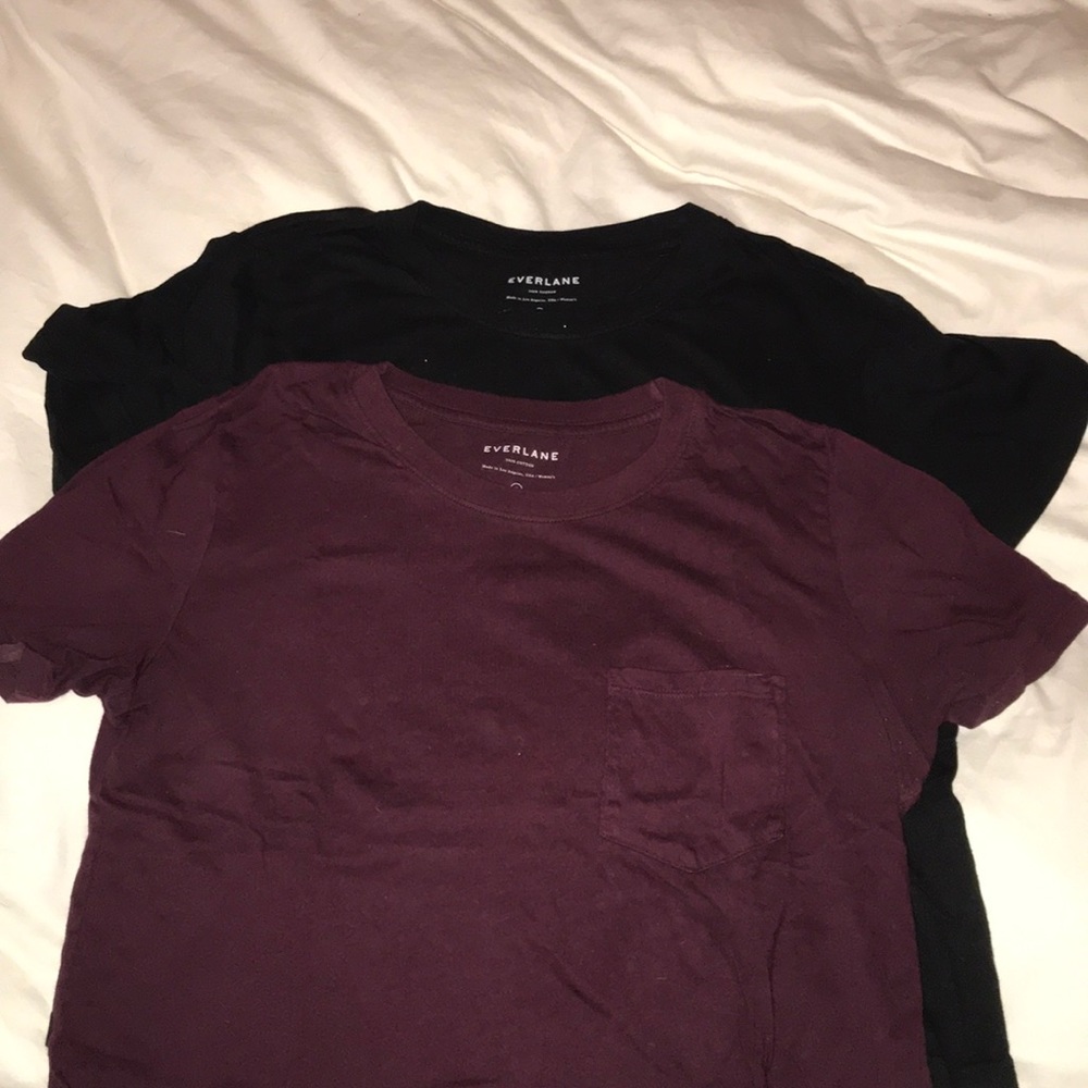 Two Everlane box cut tees